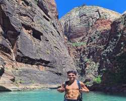 He loves hiking and enjoyed the same at Zion National Park in January 2020.